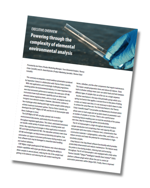 Executive summary: Powering through the complexity of elemental ...